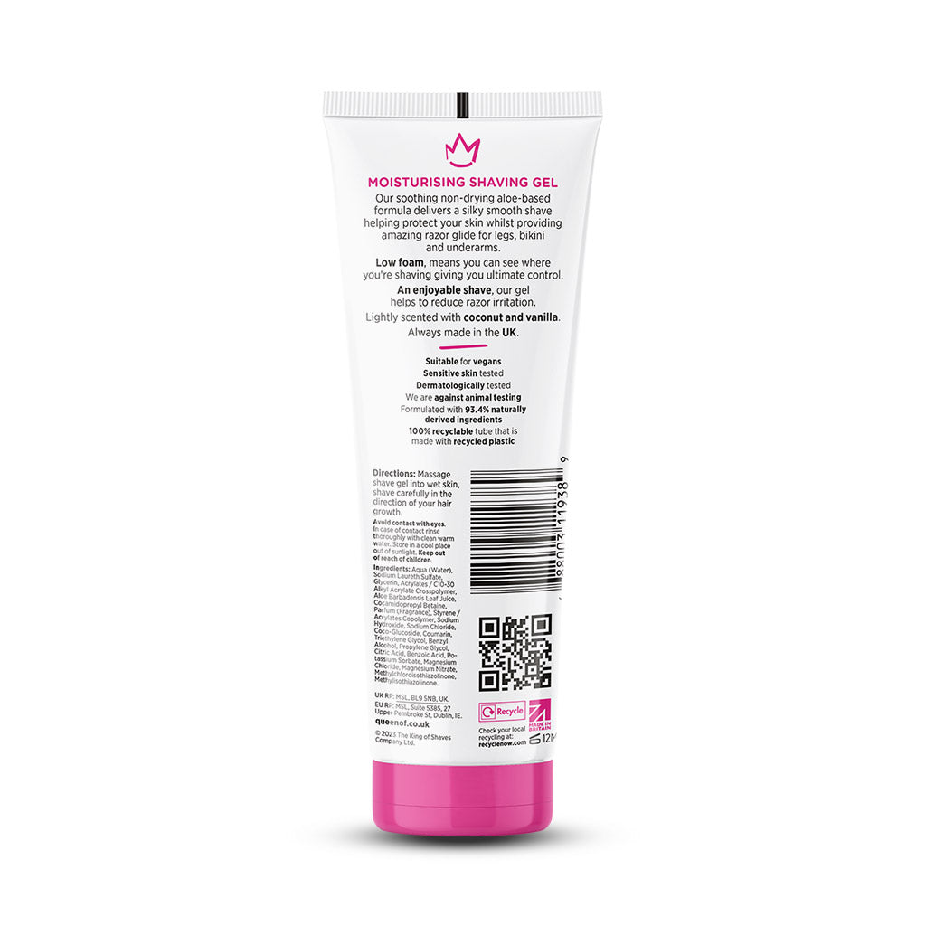 Moisturising Shave Gel Coconut & Vanilla for Women (150ml) rear of tube