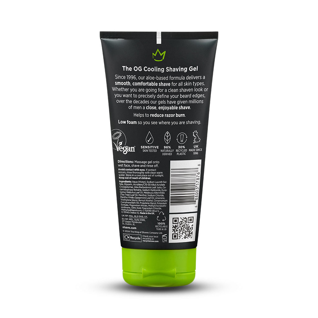 King of Shaves Cooling Shave Gel (175ml) pack rear