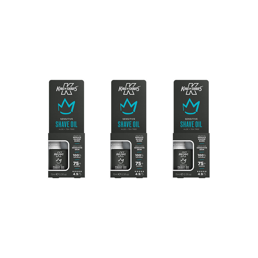 King of Shaves Sensitive Shave Oil (15ml) x 3