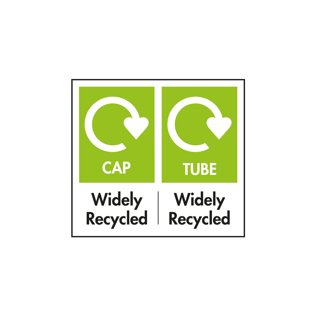 LDPE tube. PP Cap. Please recycle.