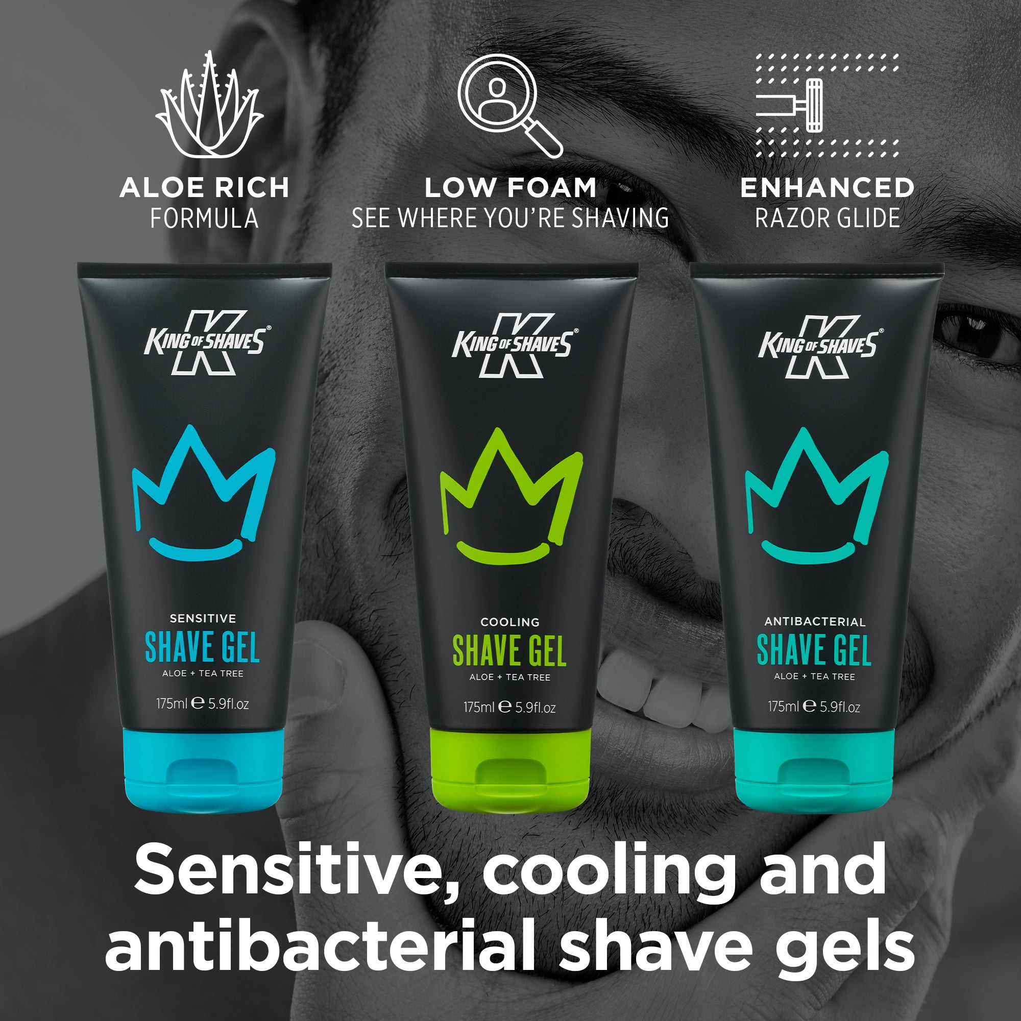 Sensitive, Cooling and Antibacterial Shave Gels