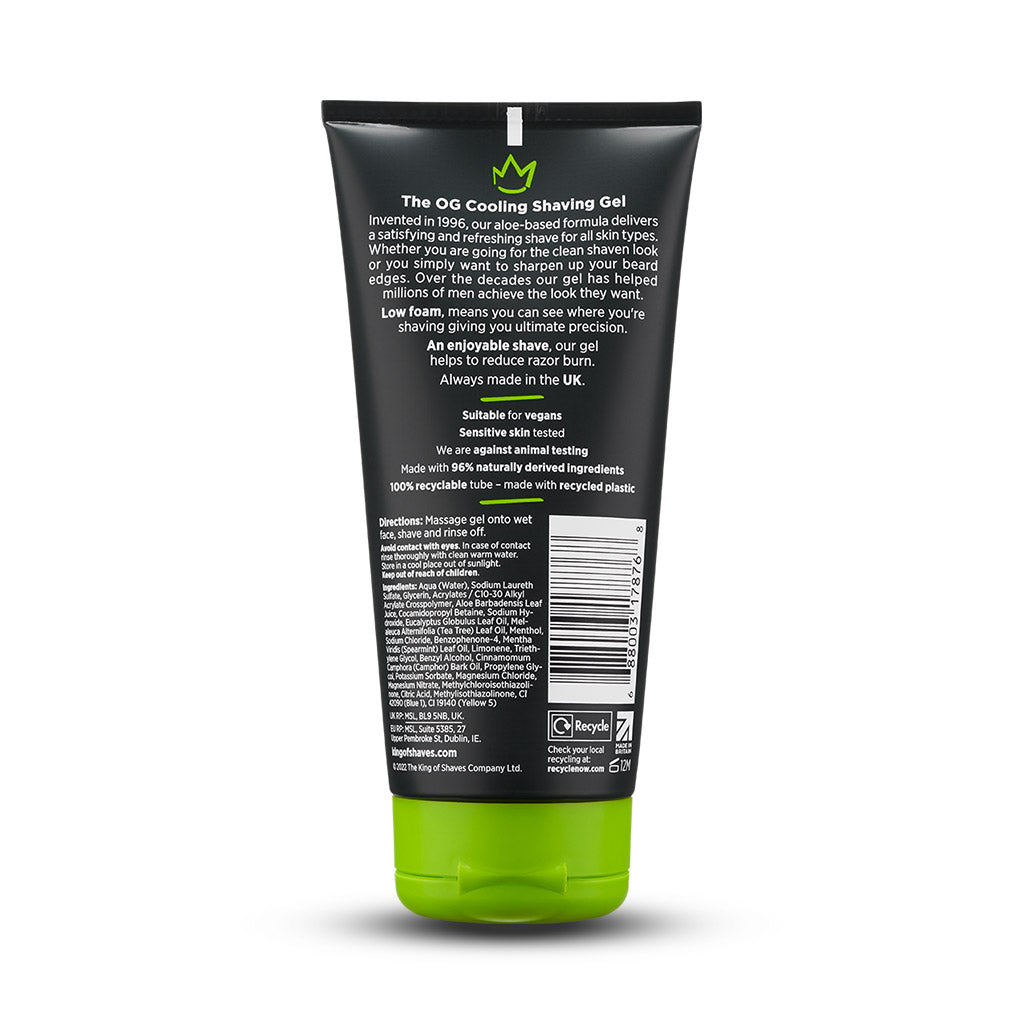 King of Shaves Cooling Shave Gel (175ml) pack rear