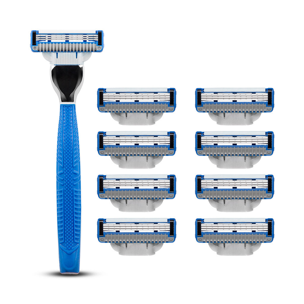King of Shaves K3 Three Blade Razor and 8 Cartridges